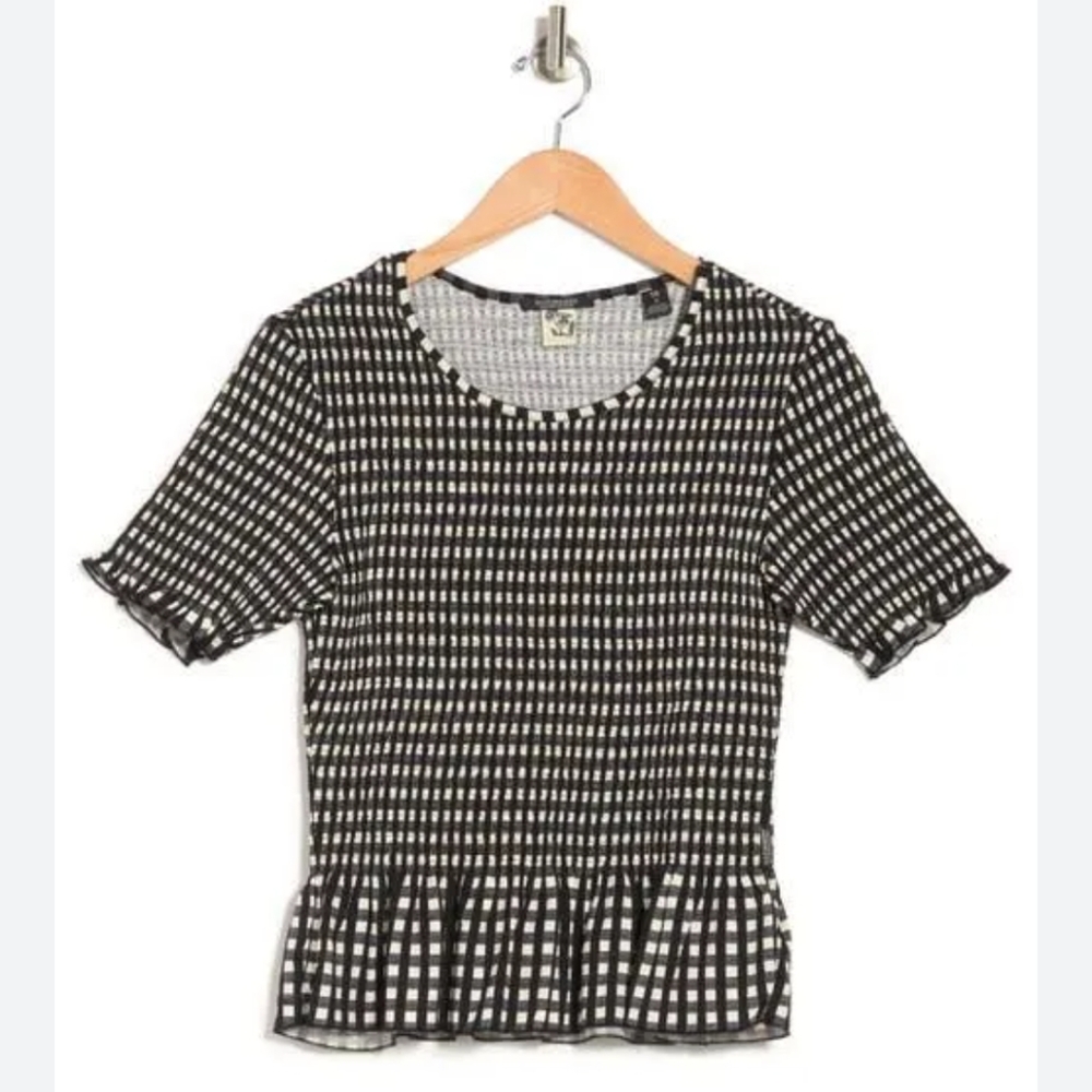 Scotch & Soda | Smocked Checked T Shirt - Picture 3 of 8